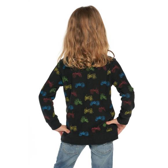 NEW CHASER kids tractor party pullover sweatshirt in black - Picture 2 of 2